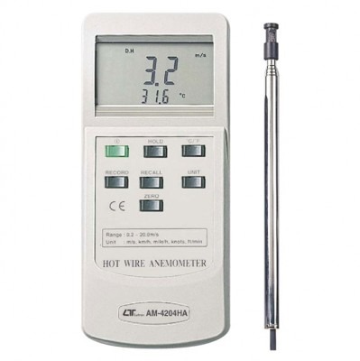 Anemómetro de hilo caliente, velocidad, y temperatura AM-4204HA