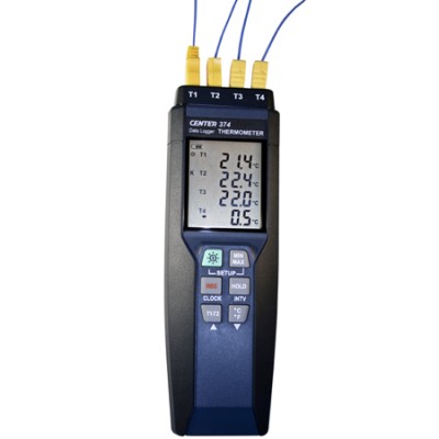 Datalogger de temperatura, con 4 entradas para termocuplas tipo K
